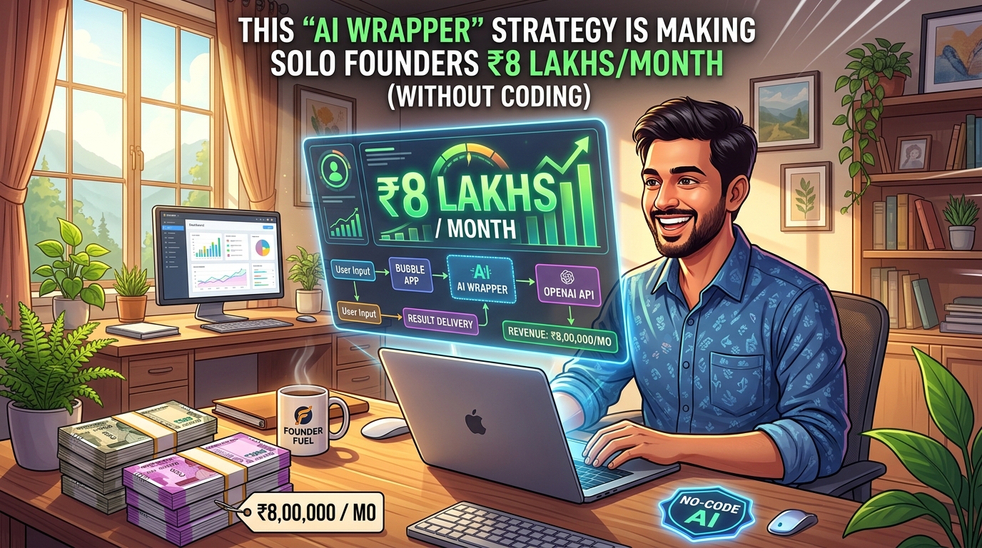 This "AI Wrapper" Strategy is Making Solo Founders ₹8 Lakhs/Month (Without Coding)